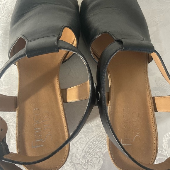 Franco Sarto Danica open toe black leather heels size 7 - Picture 4 of 6